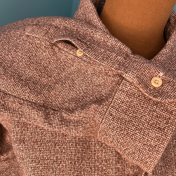Hymn London Brown and White Thick Button Down Long Sleeve Shirt Large - Picture 5 of 9